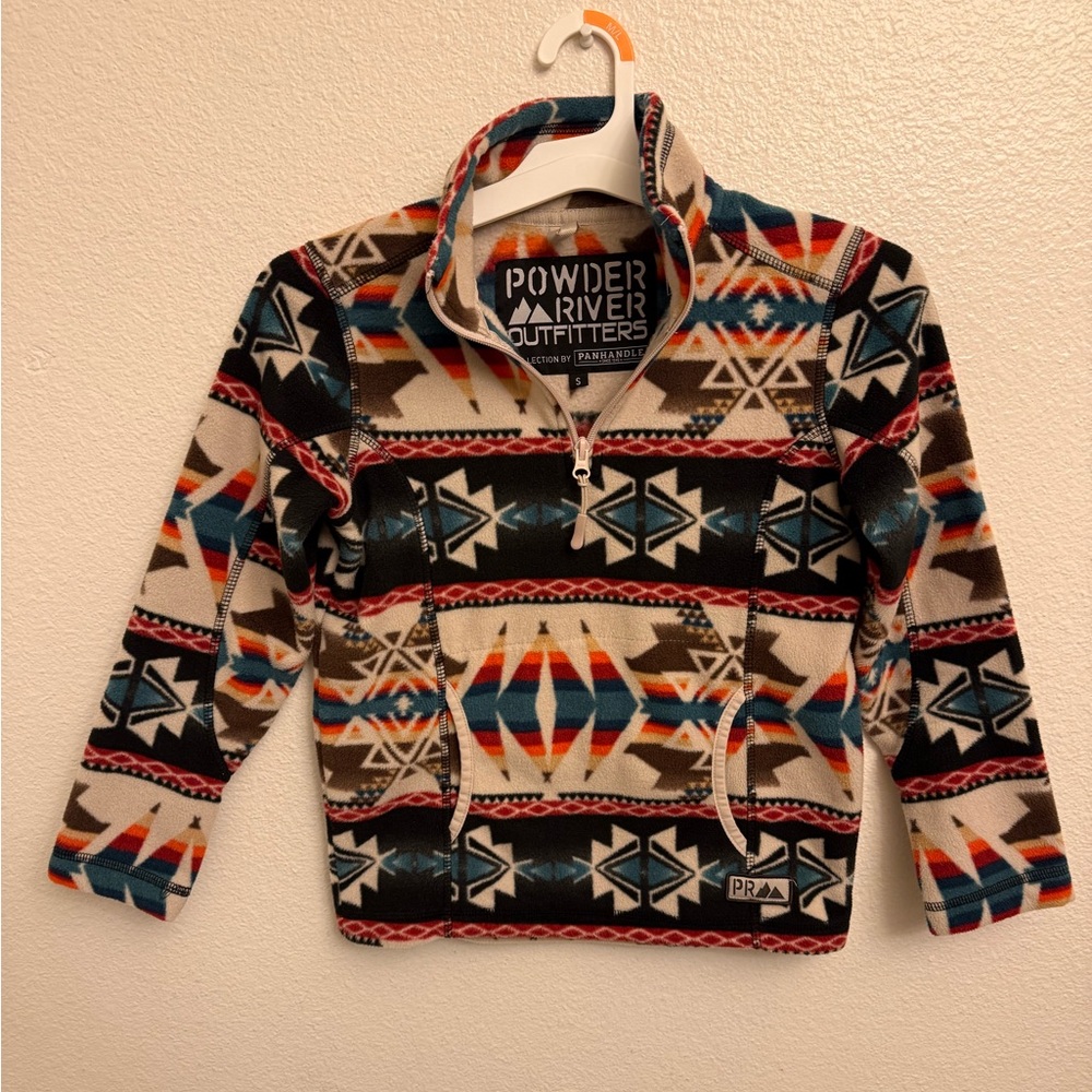 Powder River Outfitters Natural Aztec printed fleece. Youth small